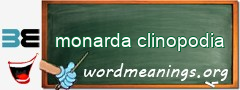 WordMeaning blackboard for monarda clinopodia